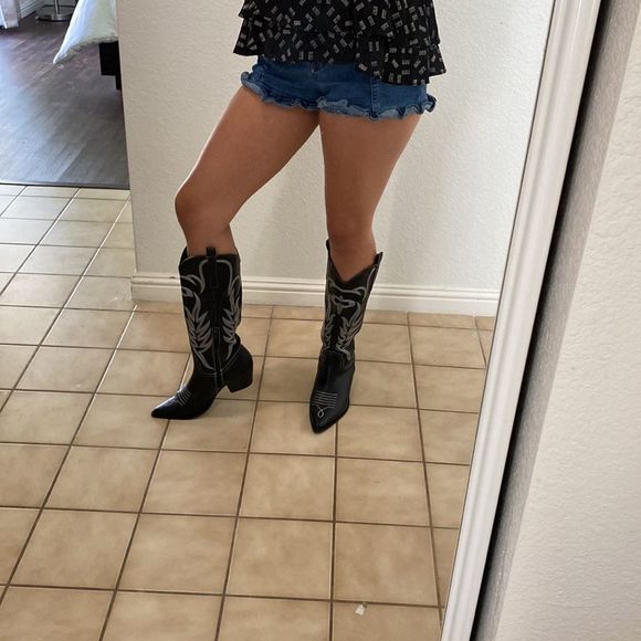 Public Desire Western Cowgirl Mid-calf Boots - Picture 9 of 12